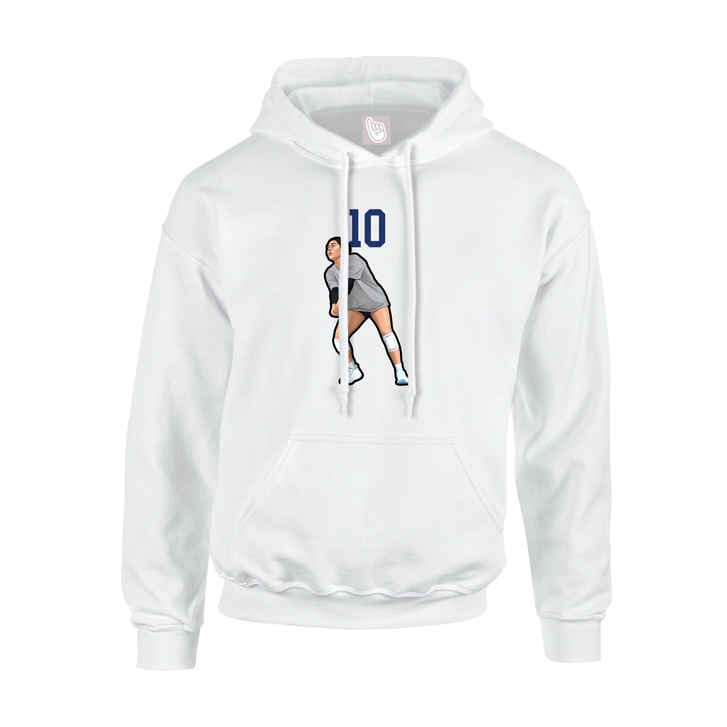 Youth Hoodie — Number Top in White