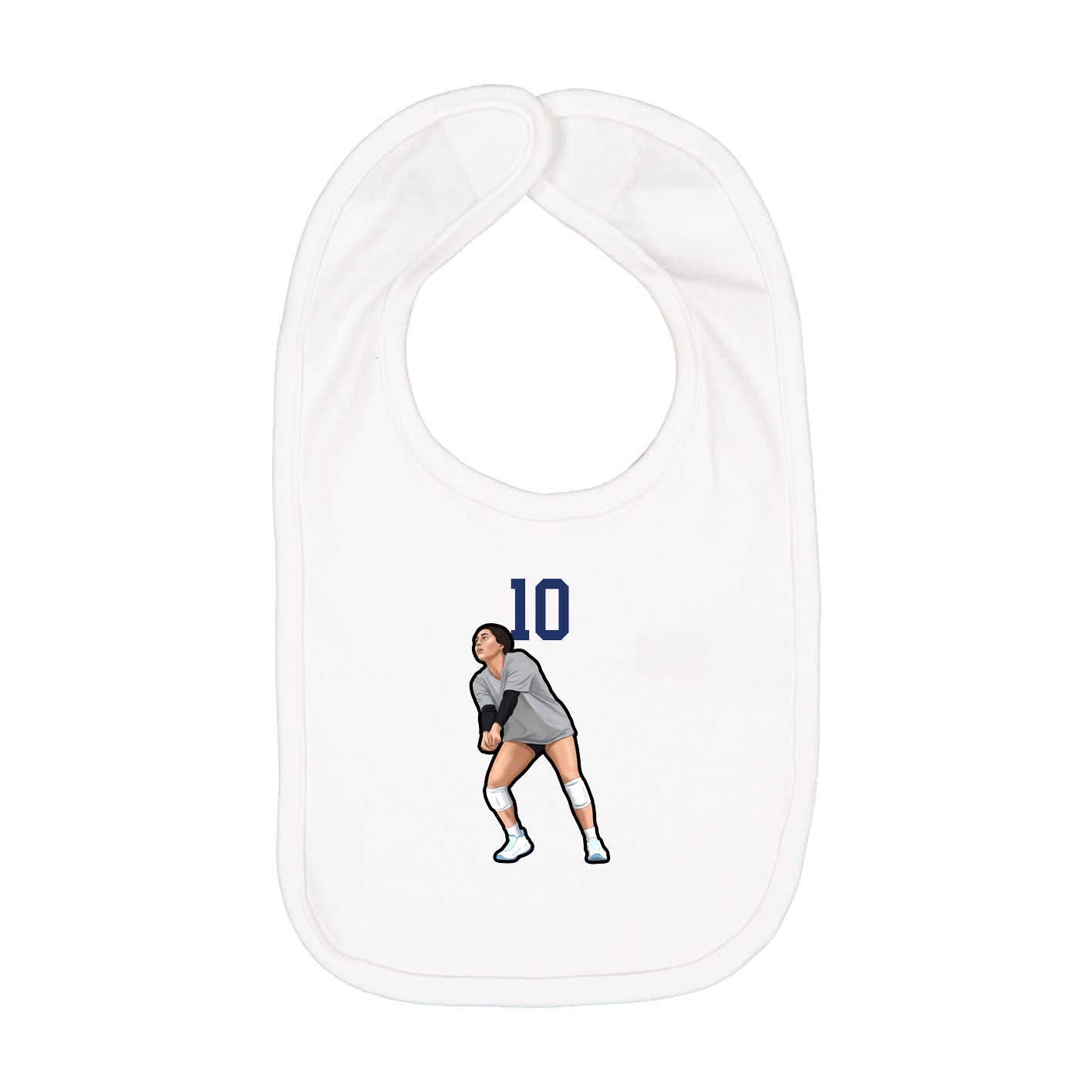 Infant Bib — Number Top in White