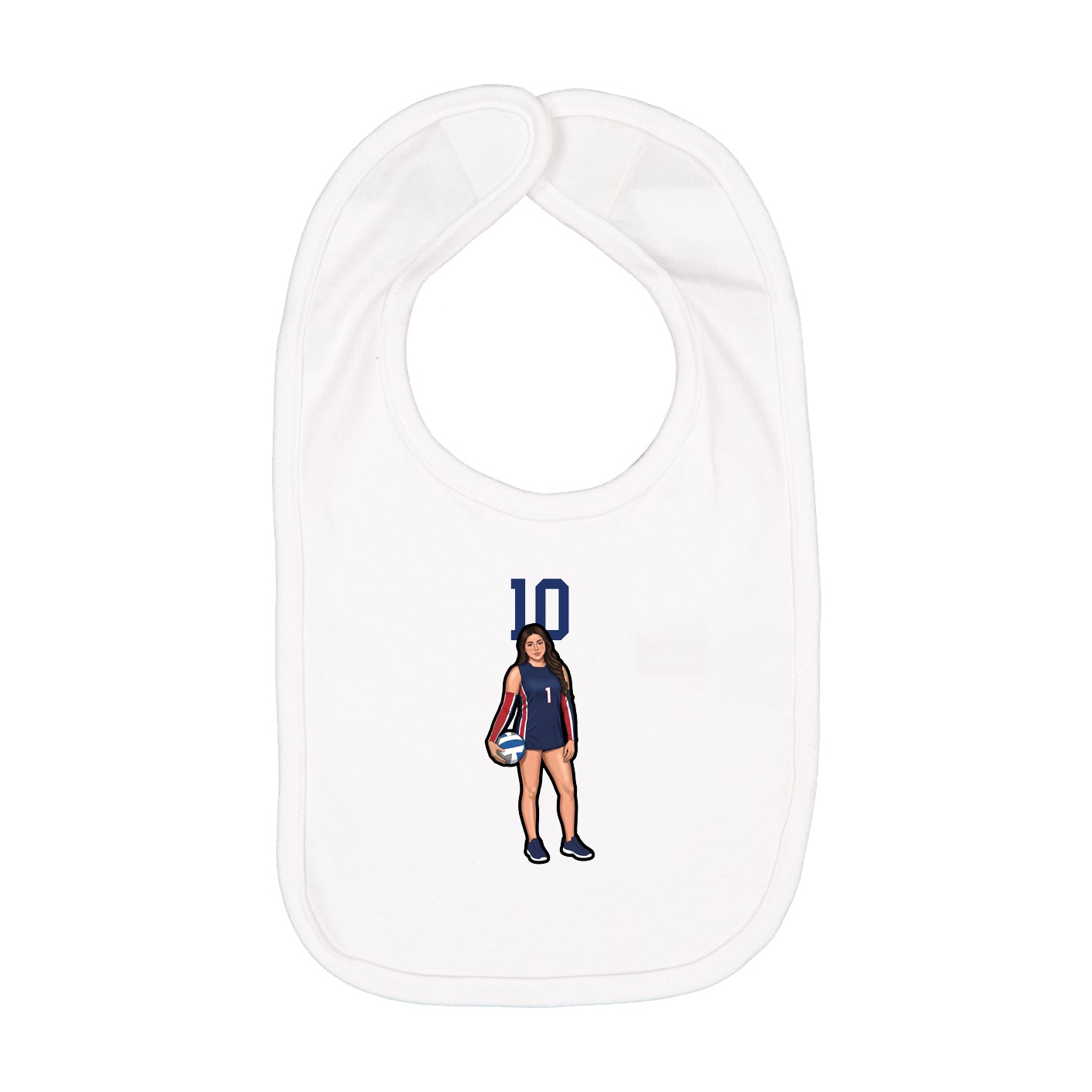 Infant Bib — Number Top in White