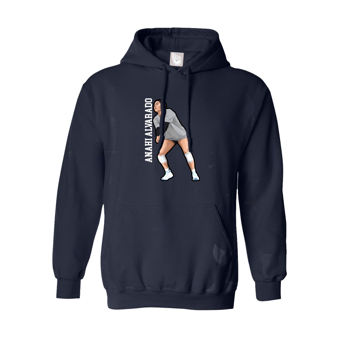 Hoodie — Name Vertical in Navy