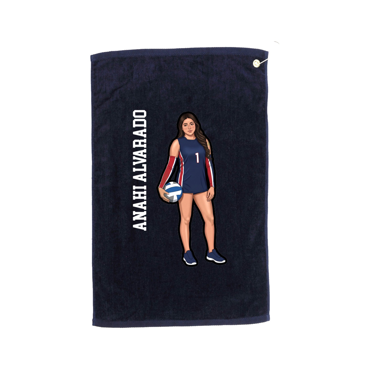 Golf Towel — Name Vertical in Navy