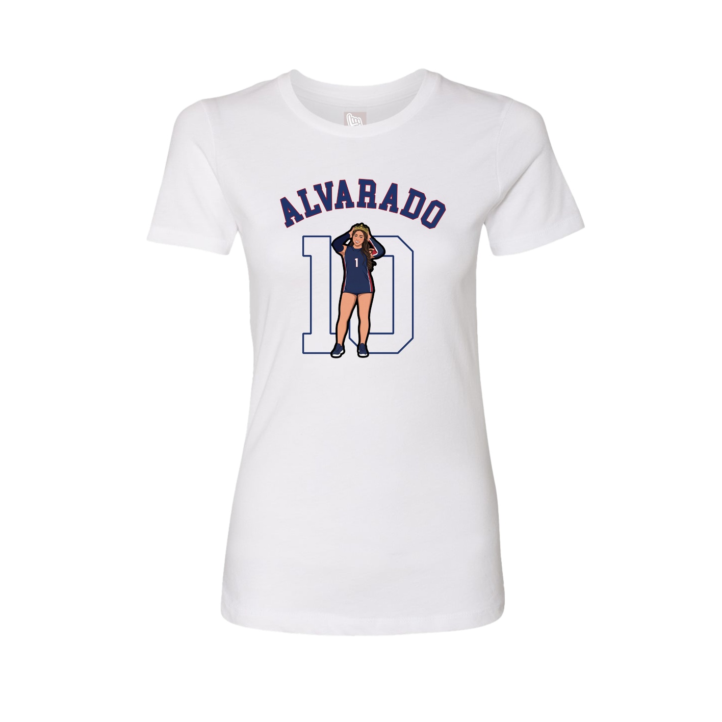 Fitted Women's Tee — Shirsey Arch in White