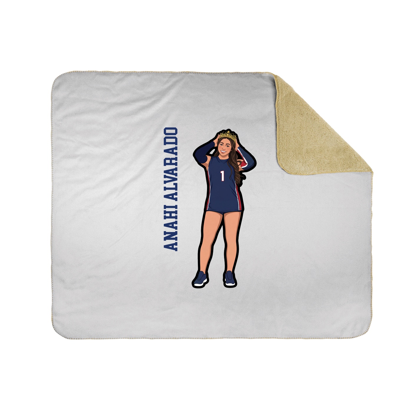 Throw Blanket — Name Vertical in White
