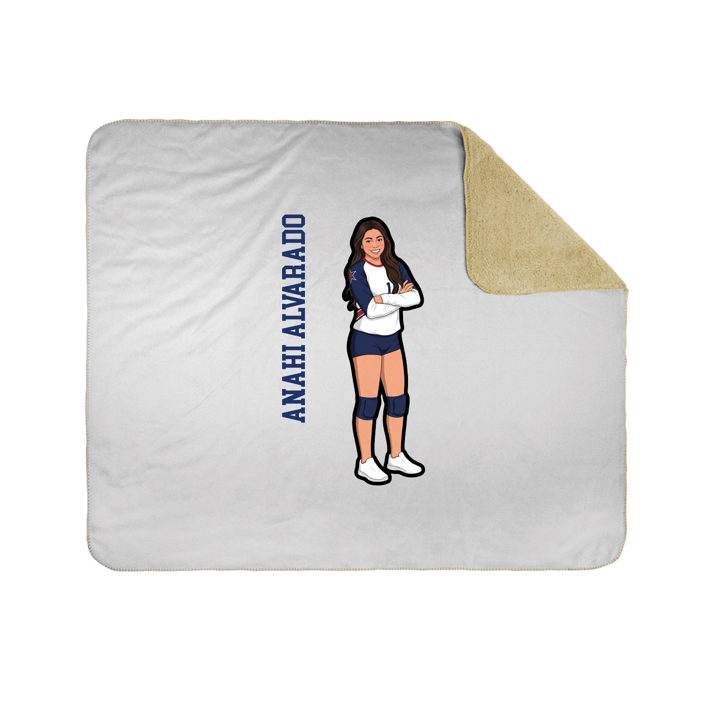 Throw Blanket — Name Vertical in White