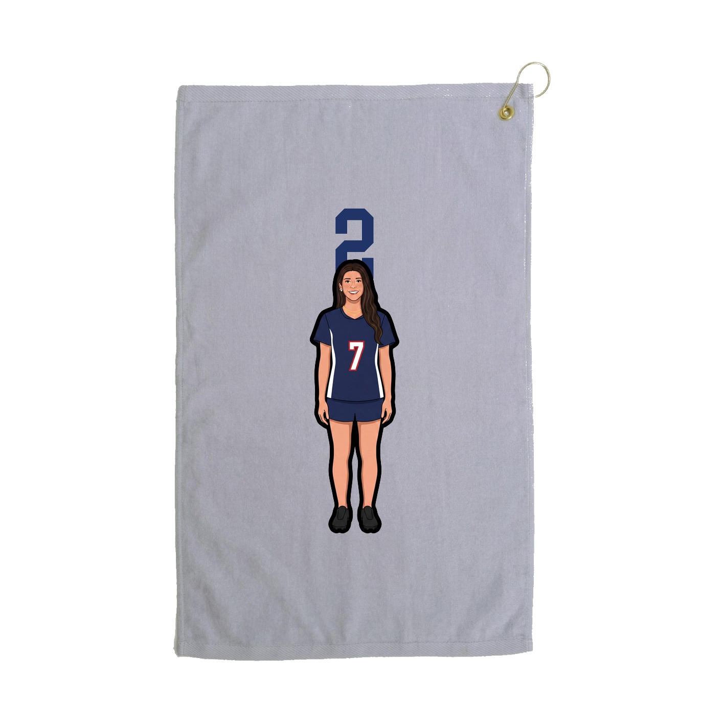 Golf Towel — Number Top in Grey