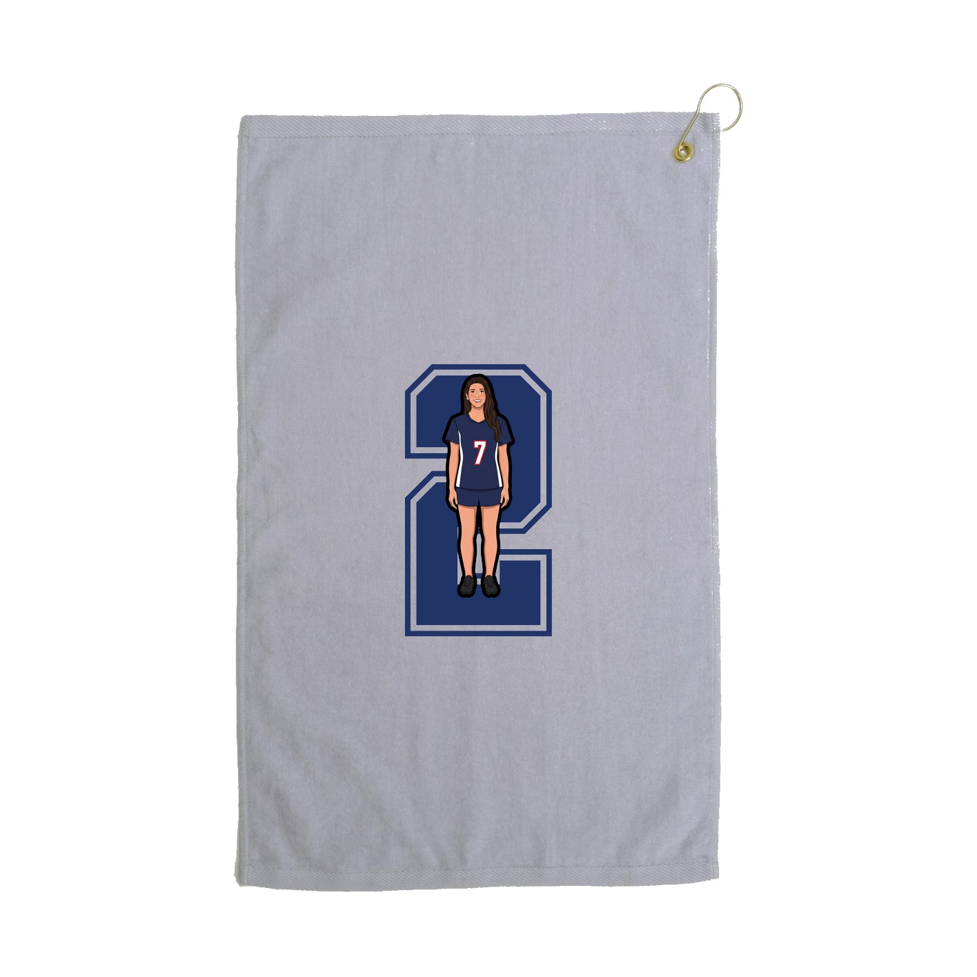 Golf Towel — Number in Grey