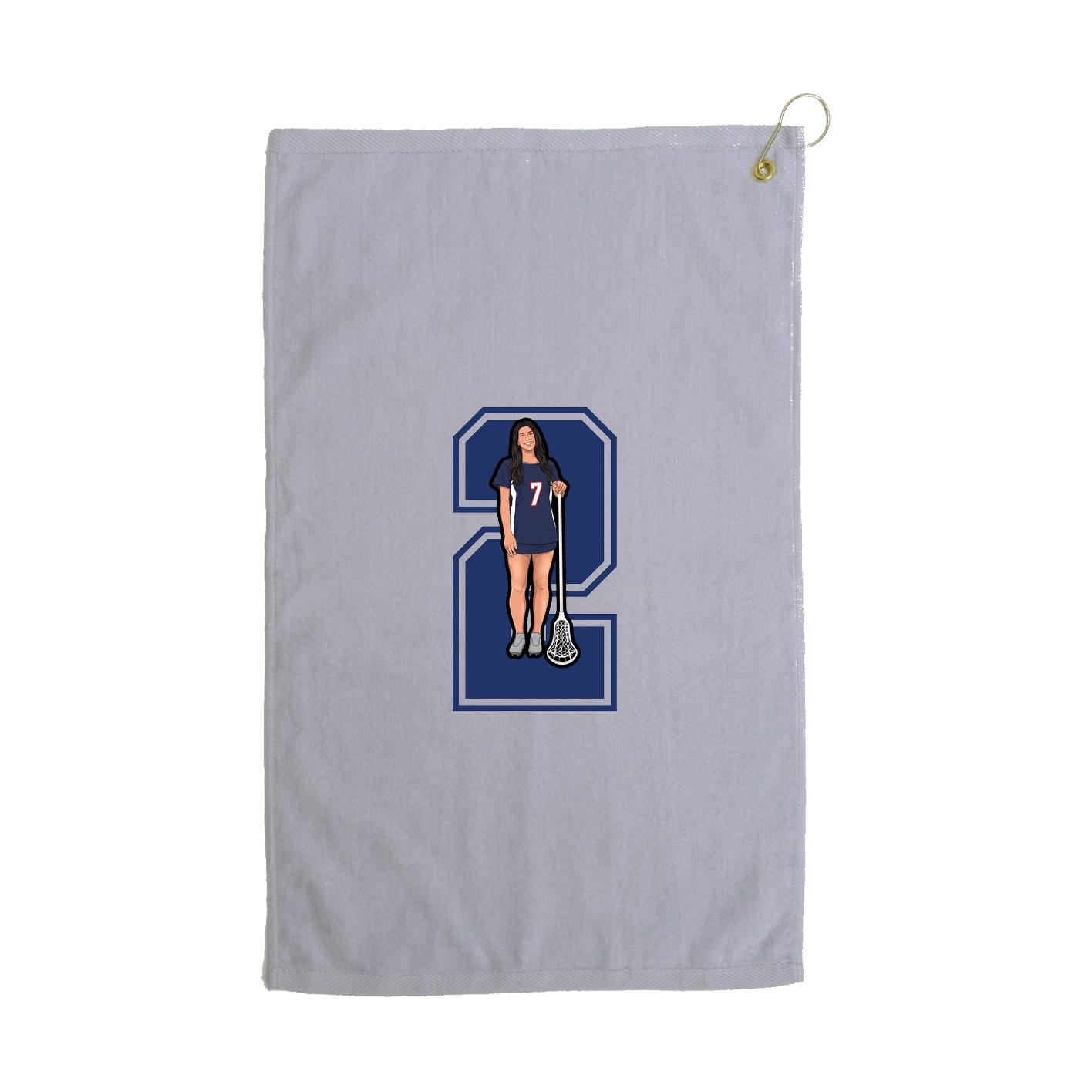 Golf Towel — Number in Grey