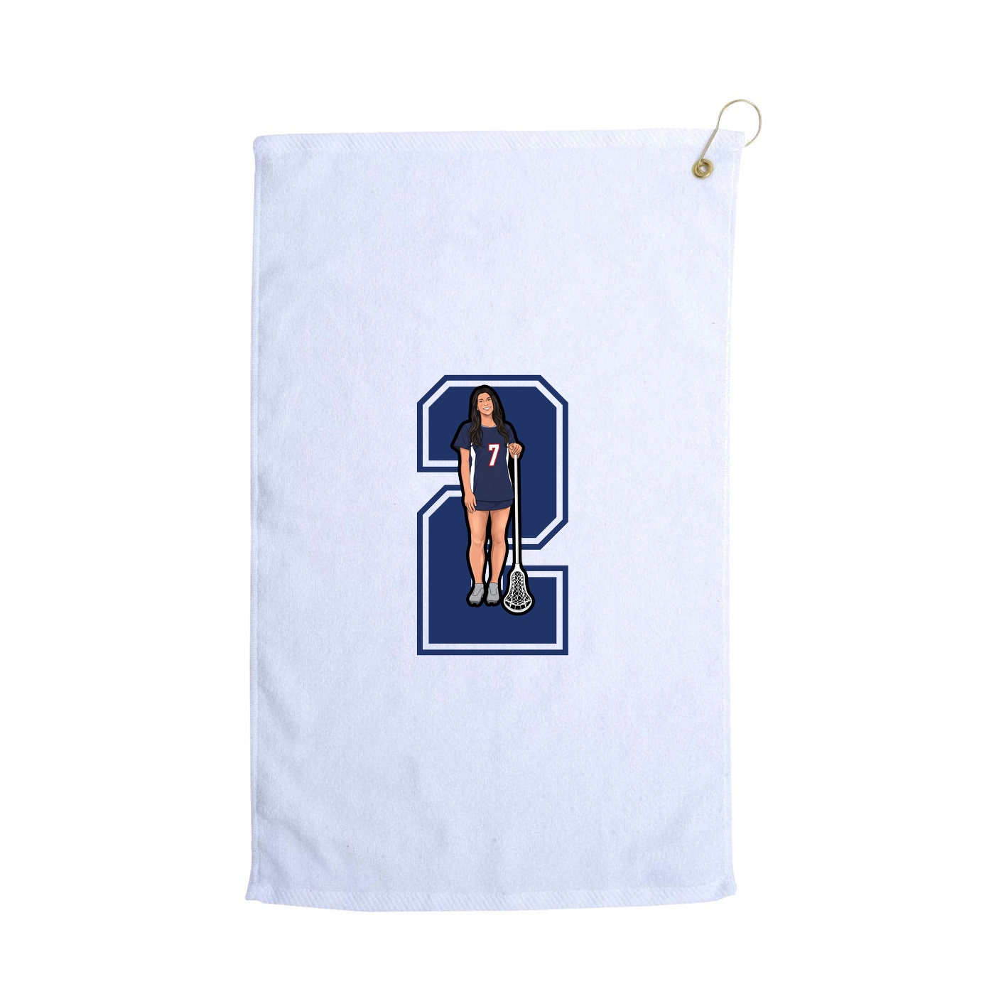 Golf Towel — Number in White