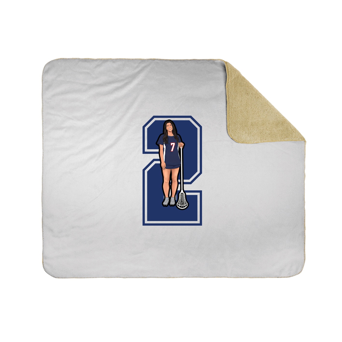 Throw Blanket — Number in White