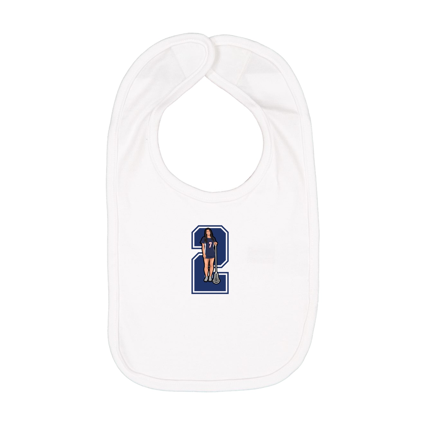 Infant Bib — Number in White