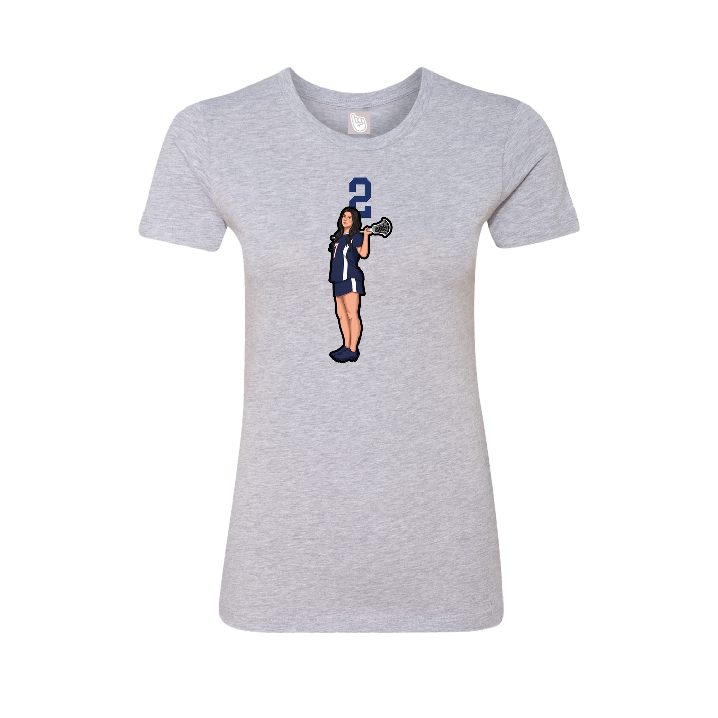 Womens Tee — Number Top in Grey