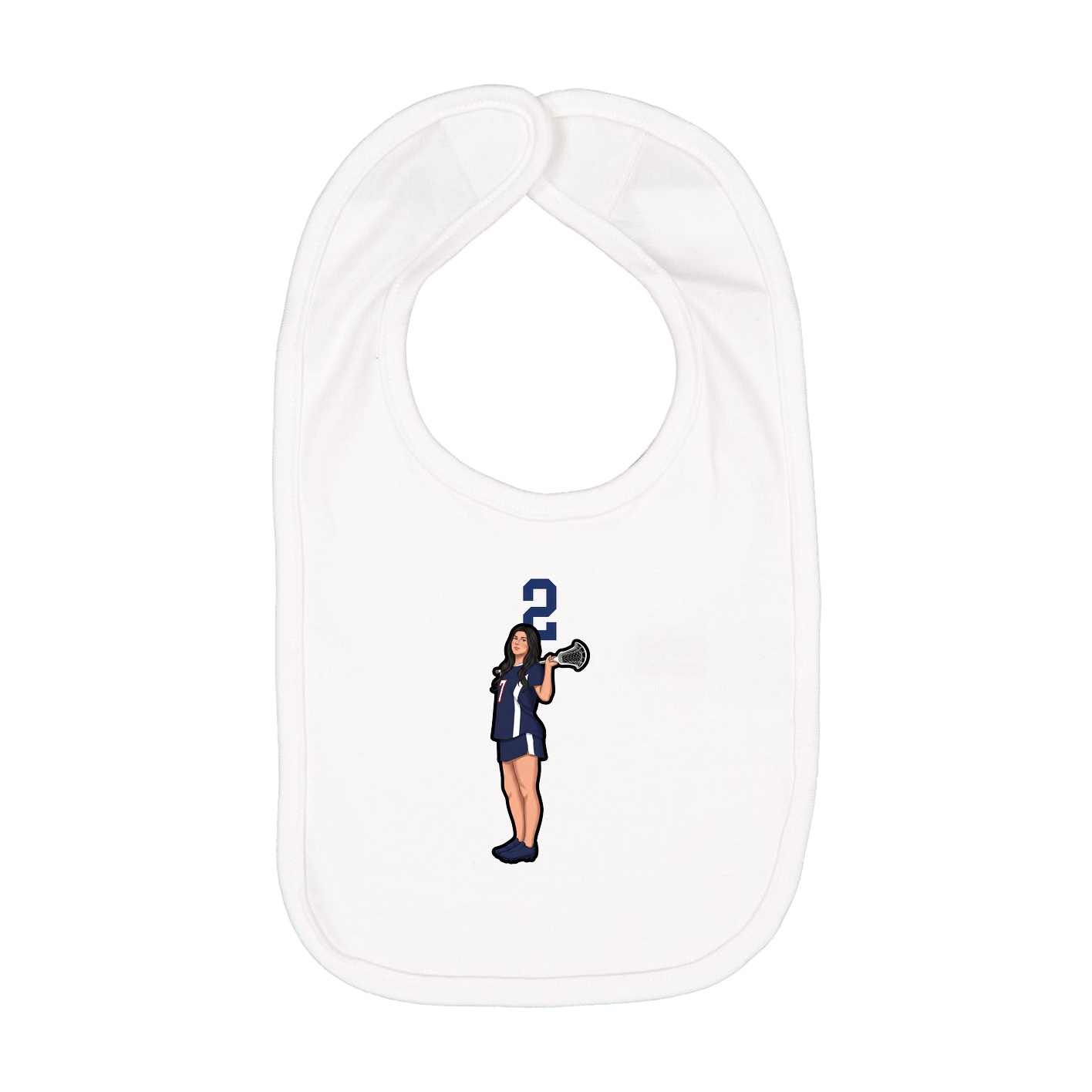 Infant Bib — Number Top in White