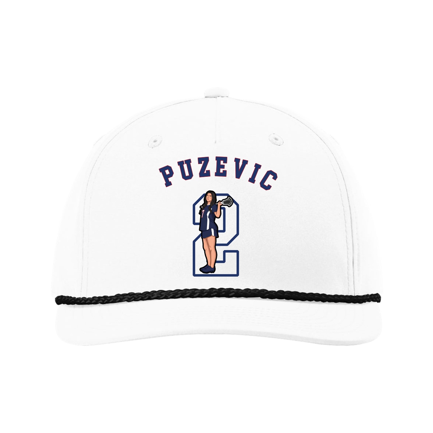 Five-Panel Classic Rope Cap — Shirsey Arch in White