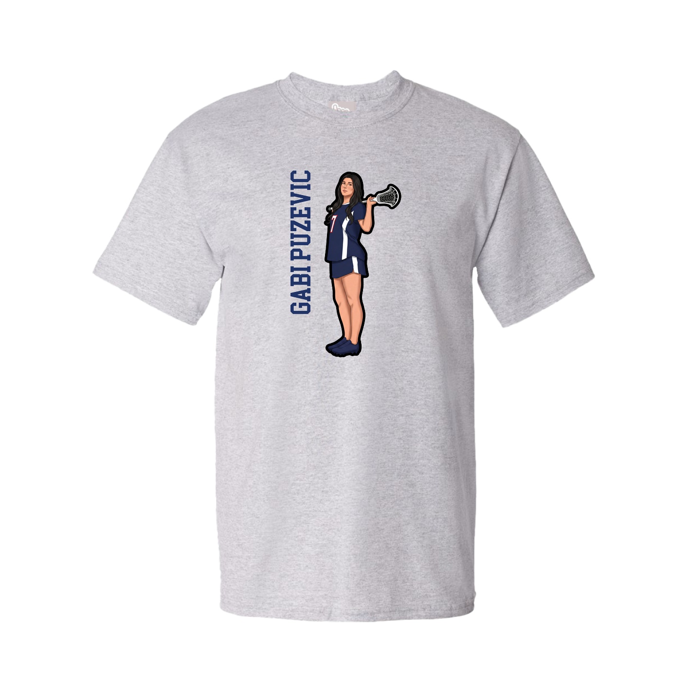 Youth Tee — Name Vertical in Grey