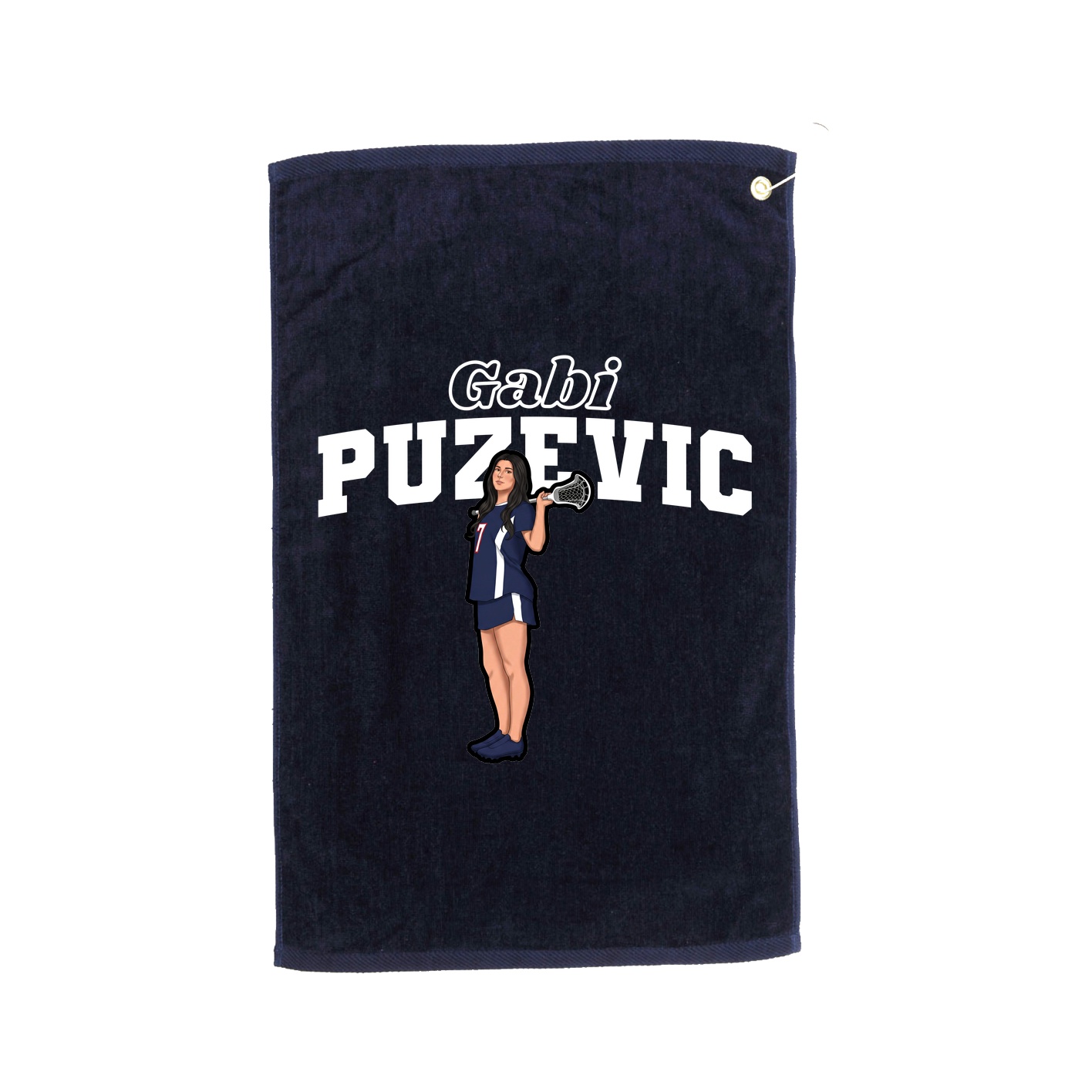 Golf Towel — Name Arch in Navy