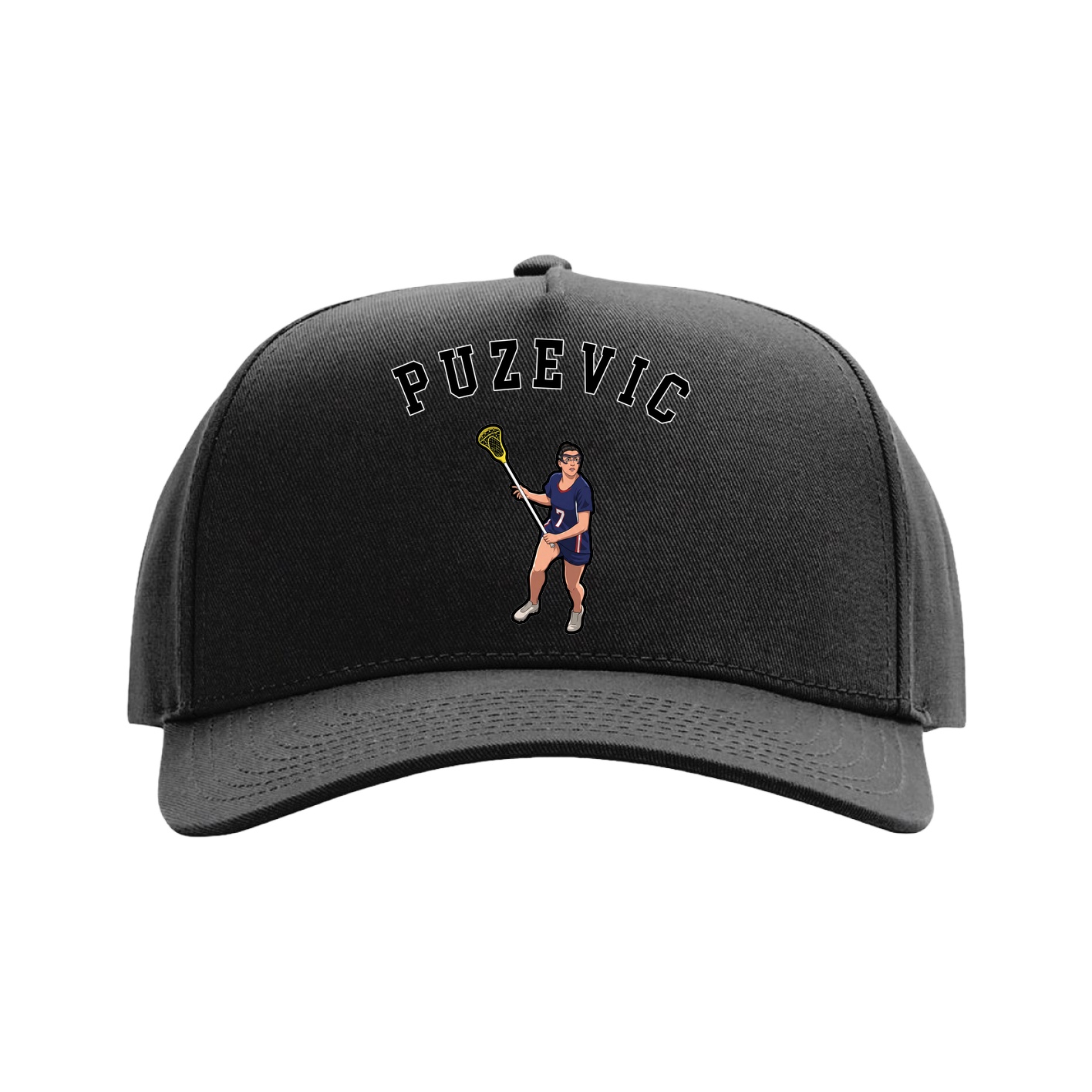 Full Fabric Five-Panel Champ Cap — Shirsey Arch in Black