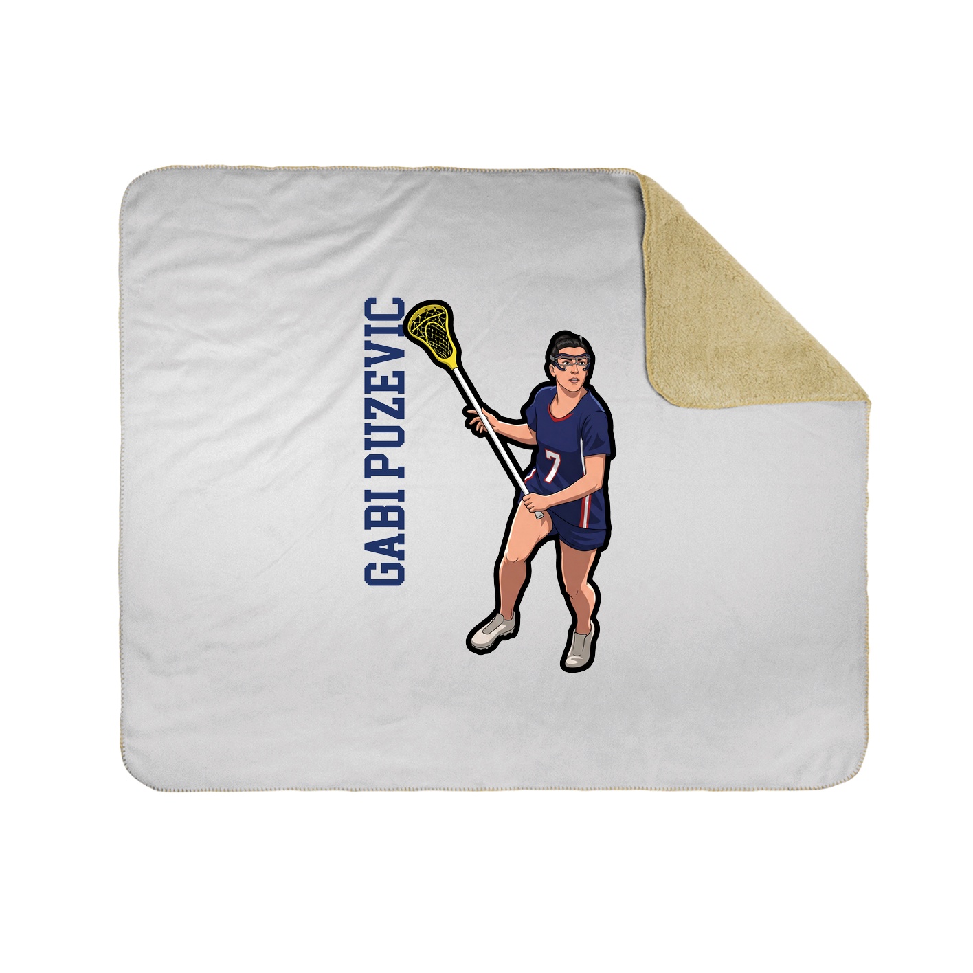 Throw Blanket — Name Vertical in White