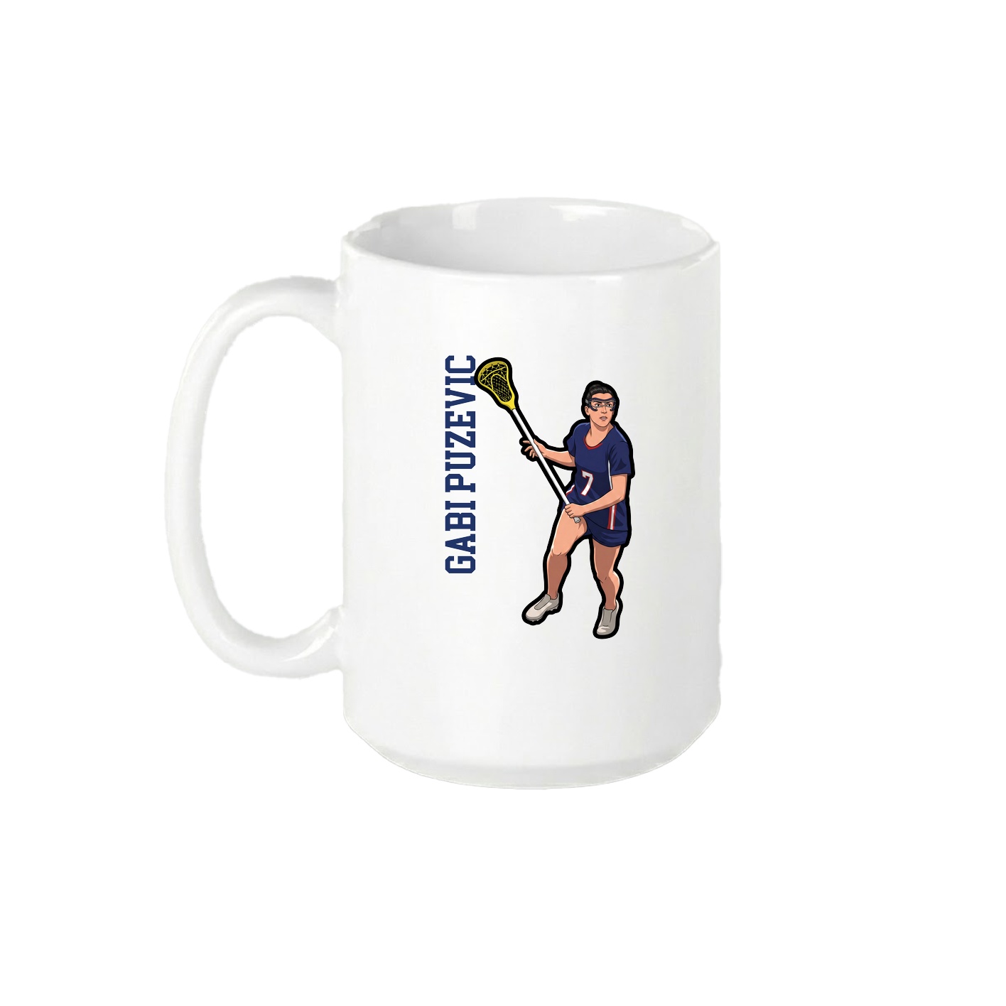 15oz Coffee Mug — Name Vertical in White