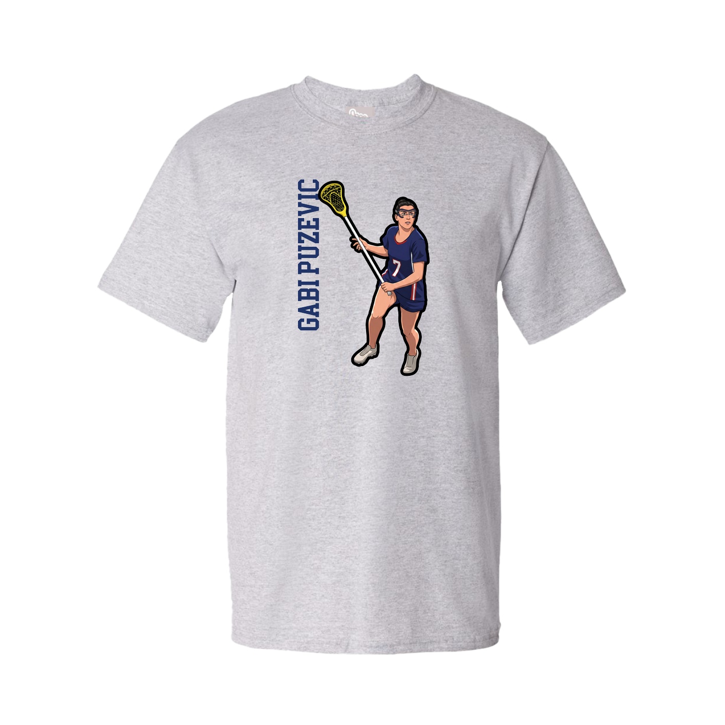 Youth Tee — Name Vertical in Grey