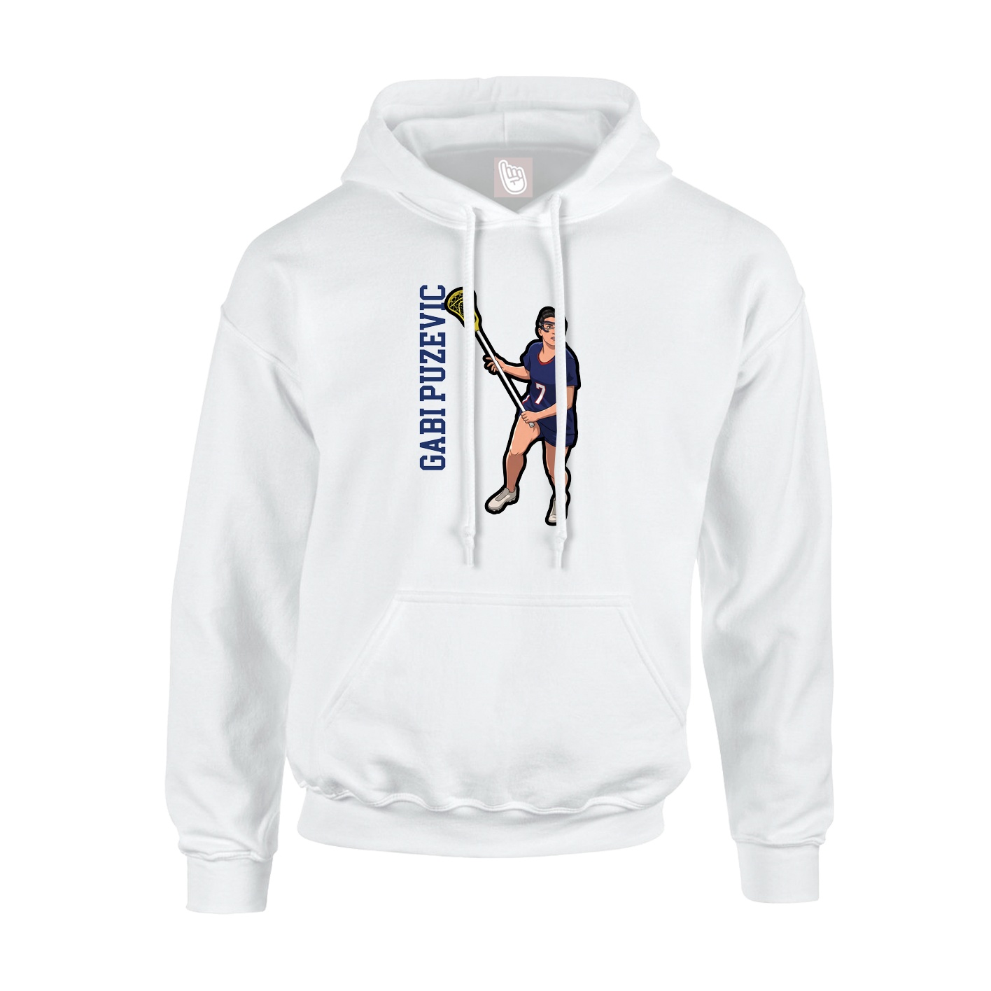 Youth Hoodie — Name Vertical in White
