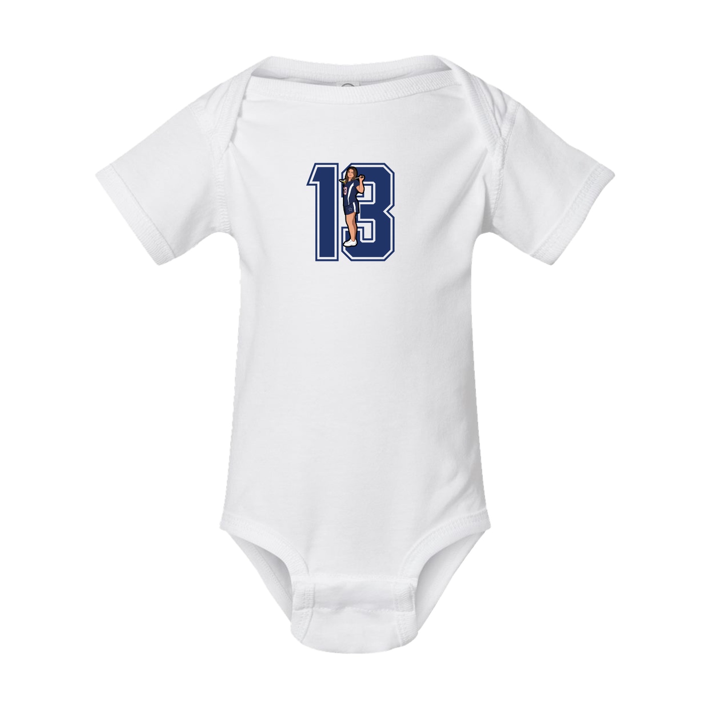 Baby Onesie — Number in White