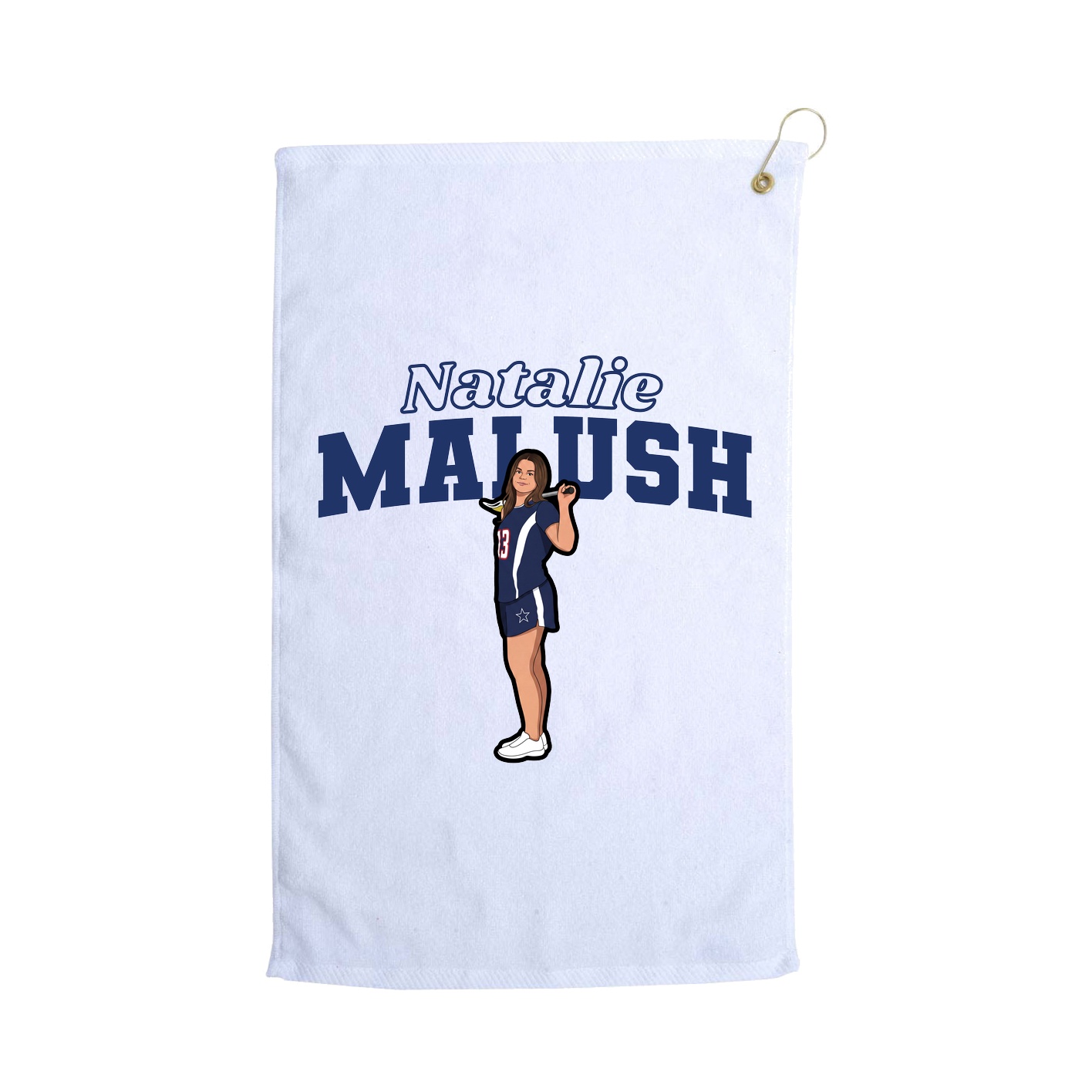 Golf Towel — Name Arch in White