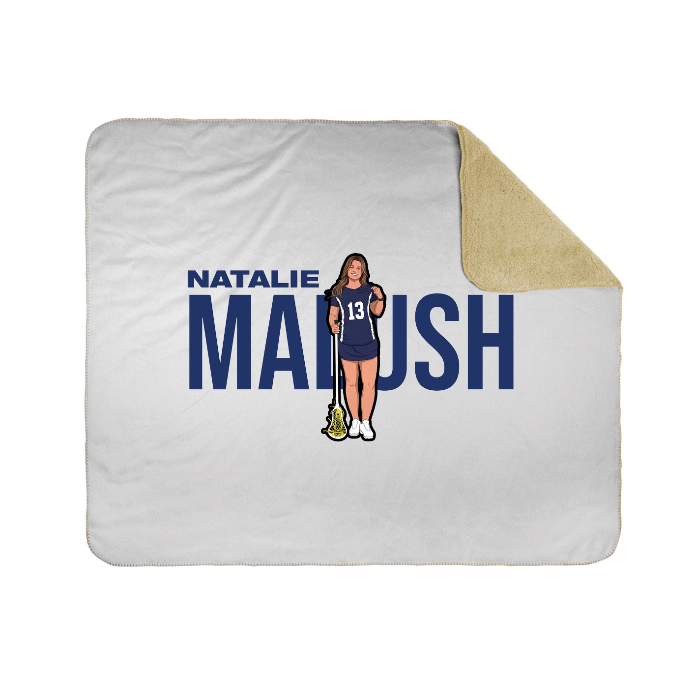 Throw Blanket — Player Name in White