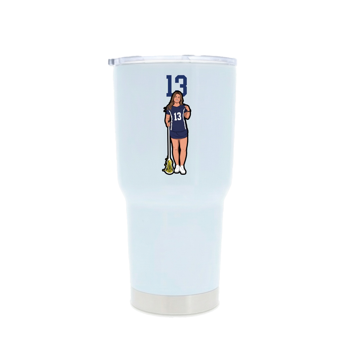 30oz Stainless Steel Tumbler — Number Top in White
