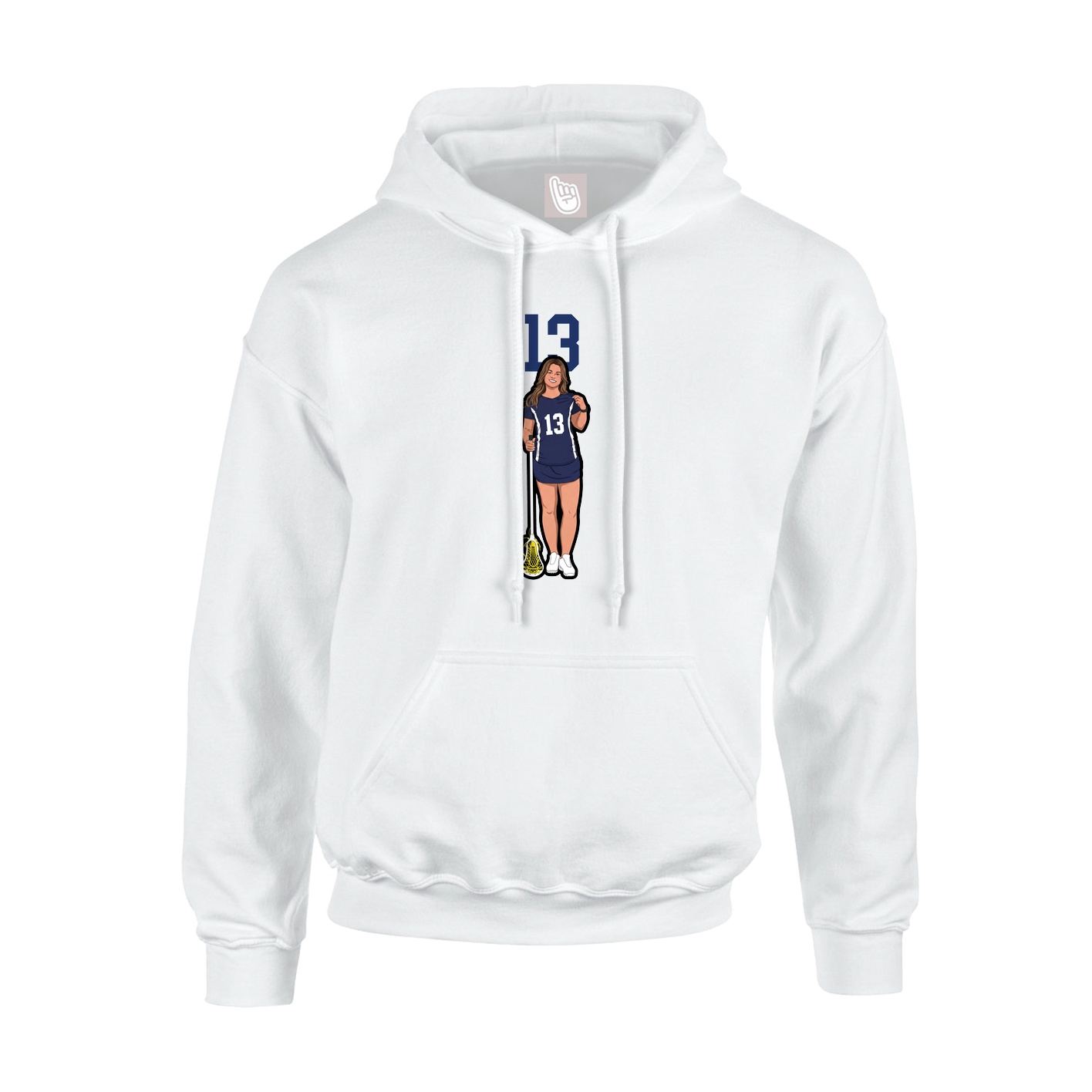 Hoodie — Number Top in White