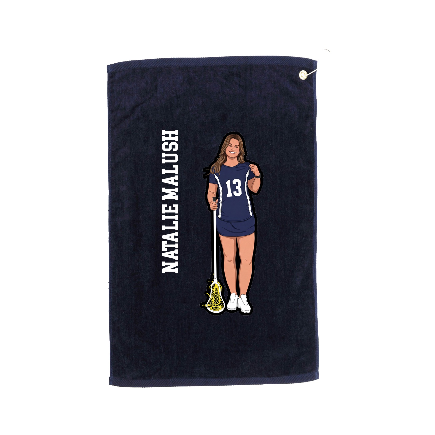 Golf Towel — Name Vertical in Navy