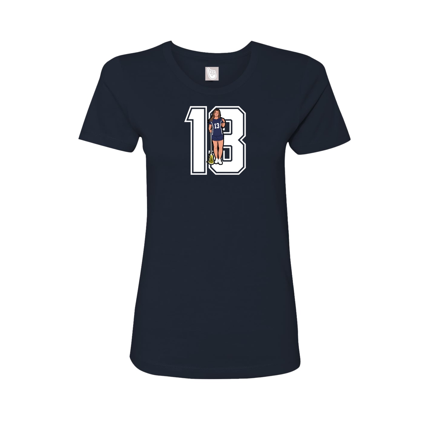 Womens Tee — Number in Navy