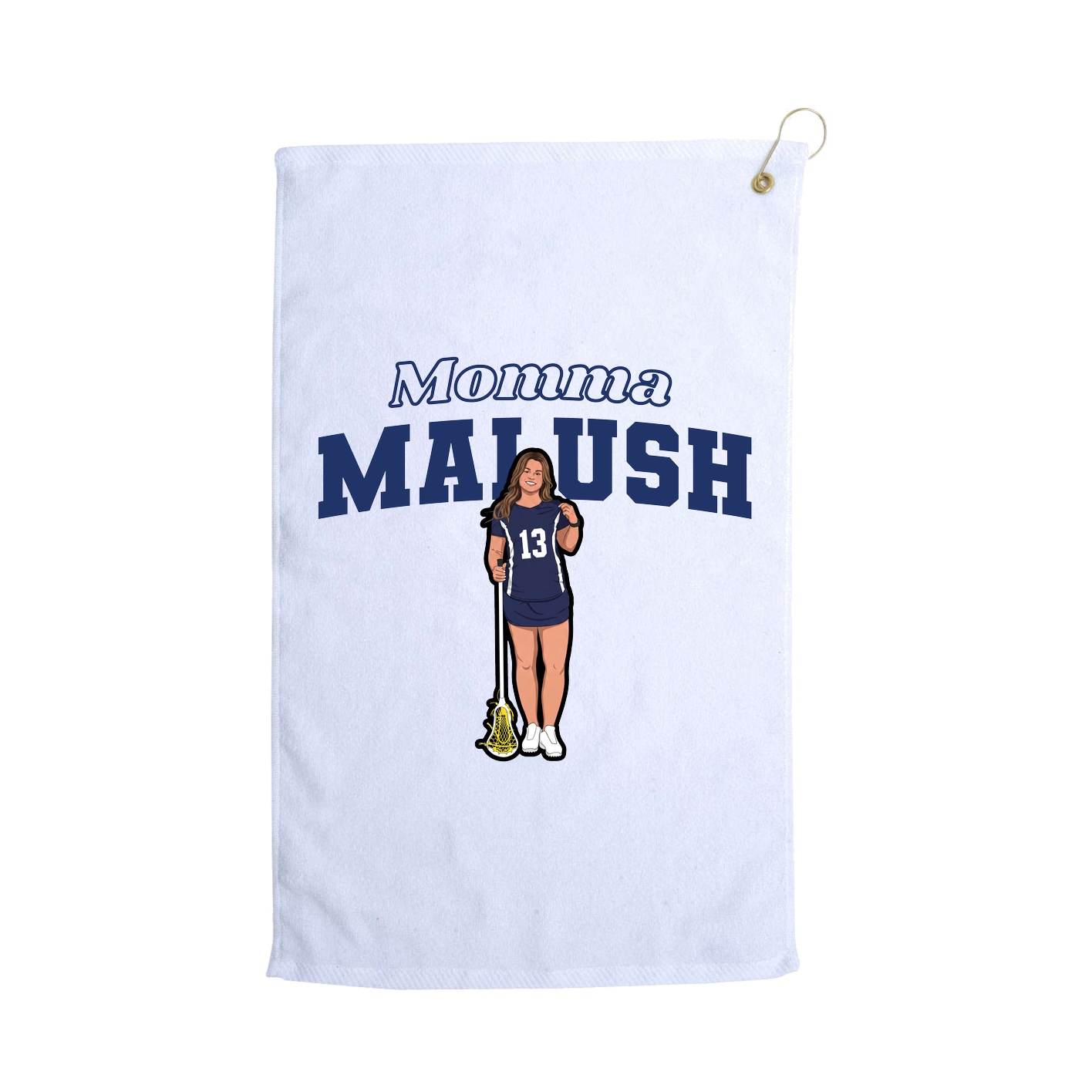 Golf Towel — Mothers Day Block in White