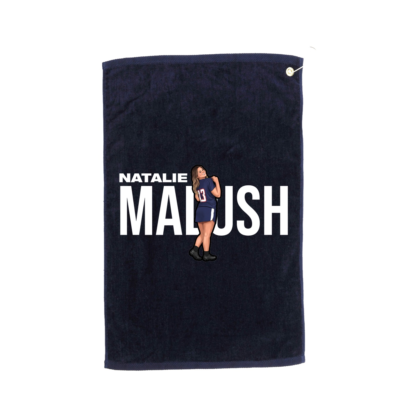 Golf Towel — Player Name in Navy