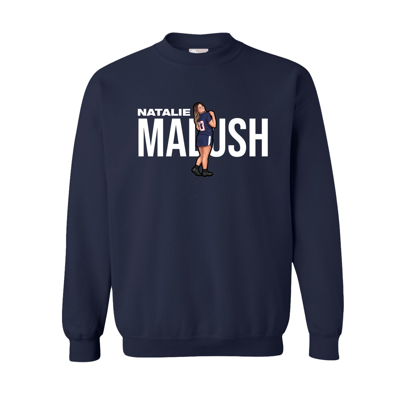 Fleece Crew — Player Name in Navy