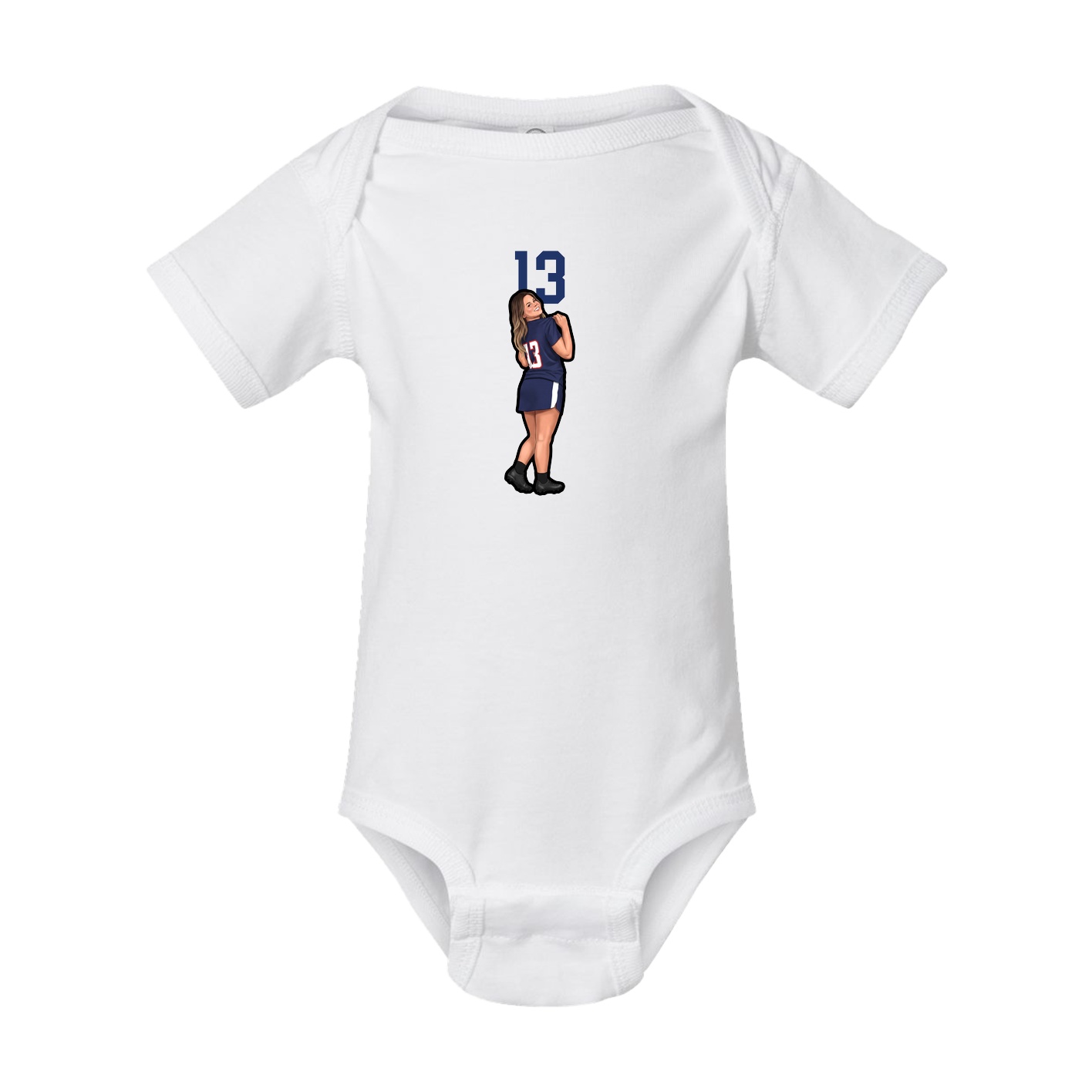 Baby Onesie — Number Top in White