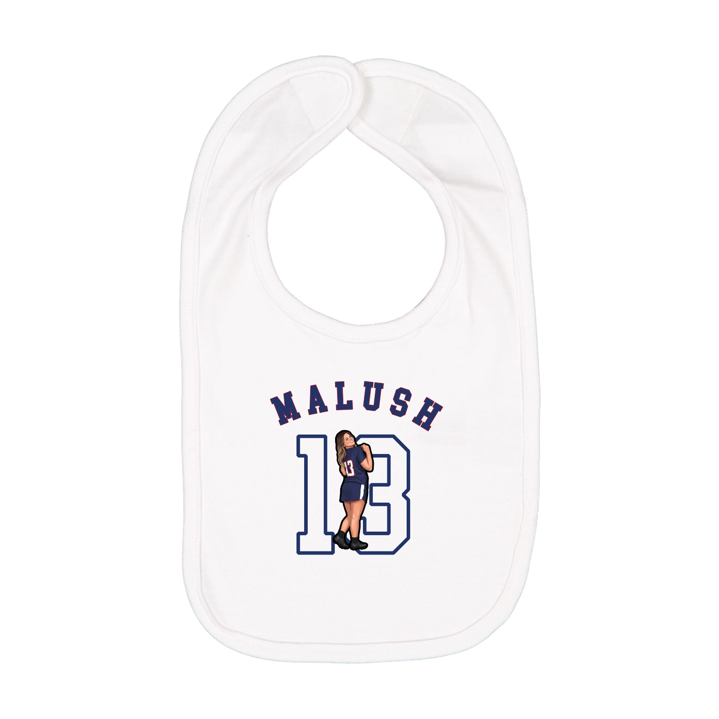 Infant Bib — Shirsey Arch in White