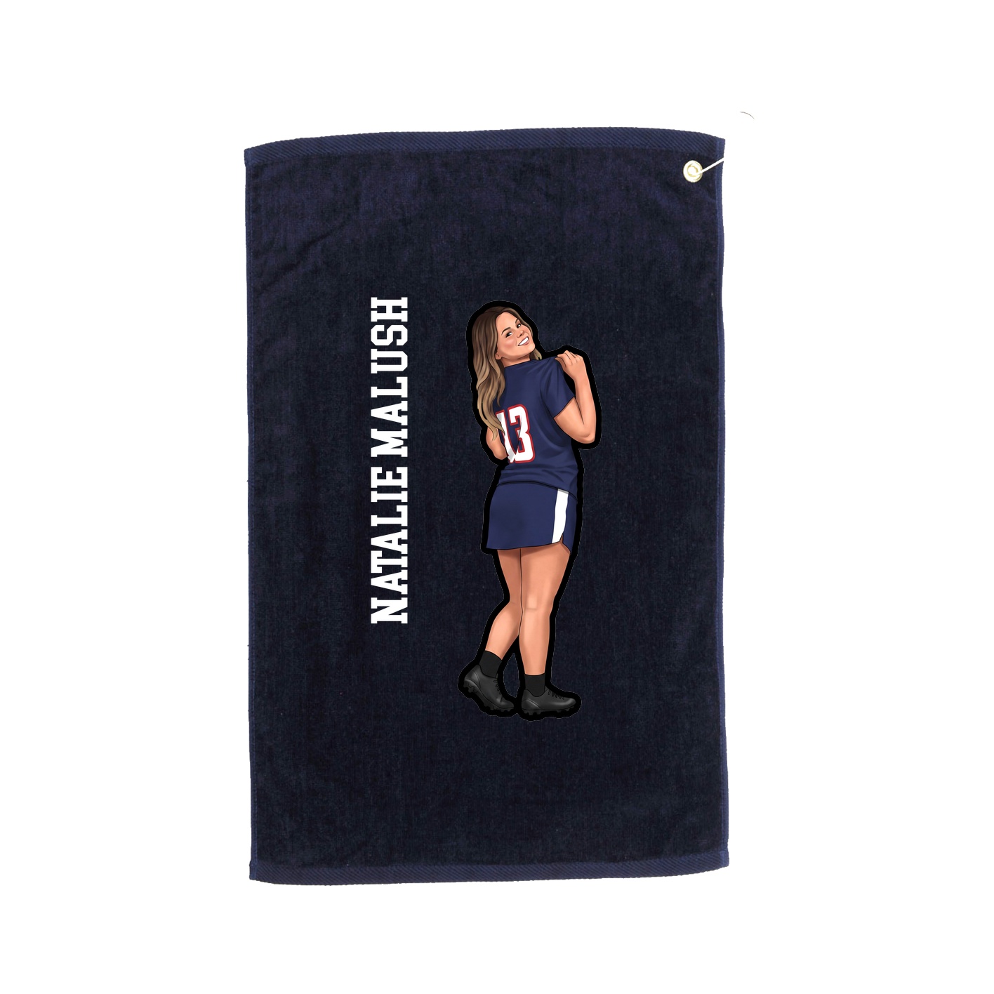 Golf Towel — Name Vertical in Navy