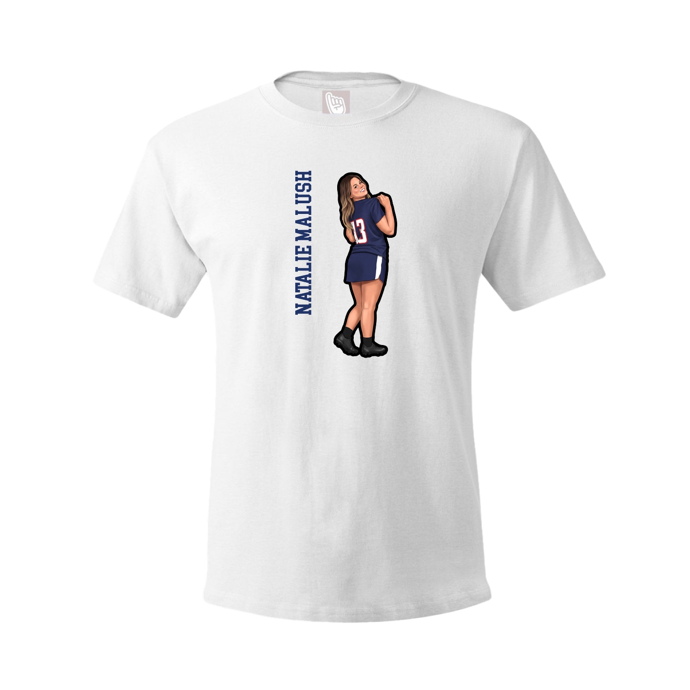 Tee — Name Vertical in White