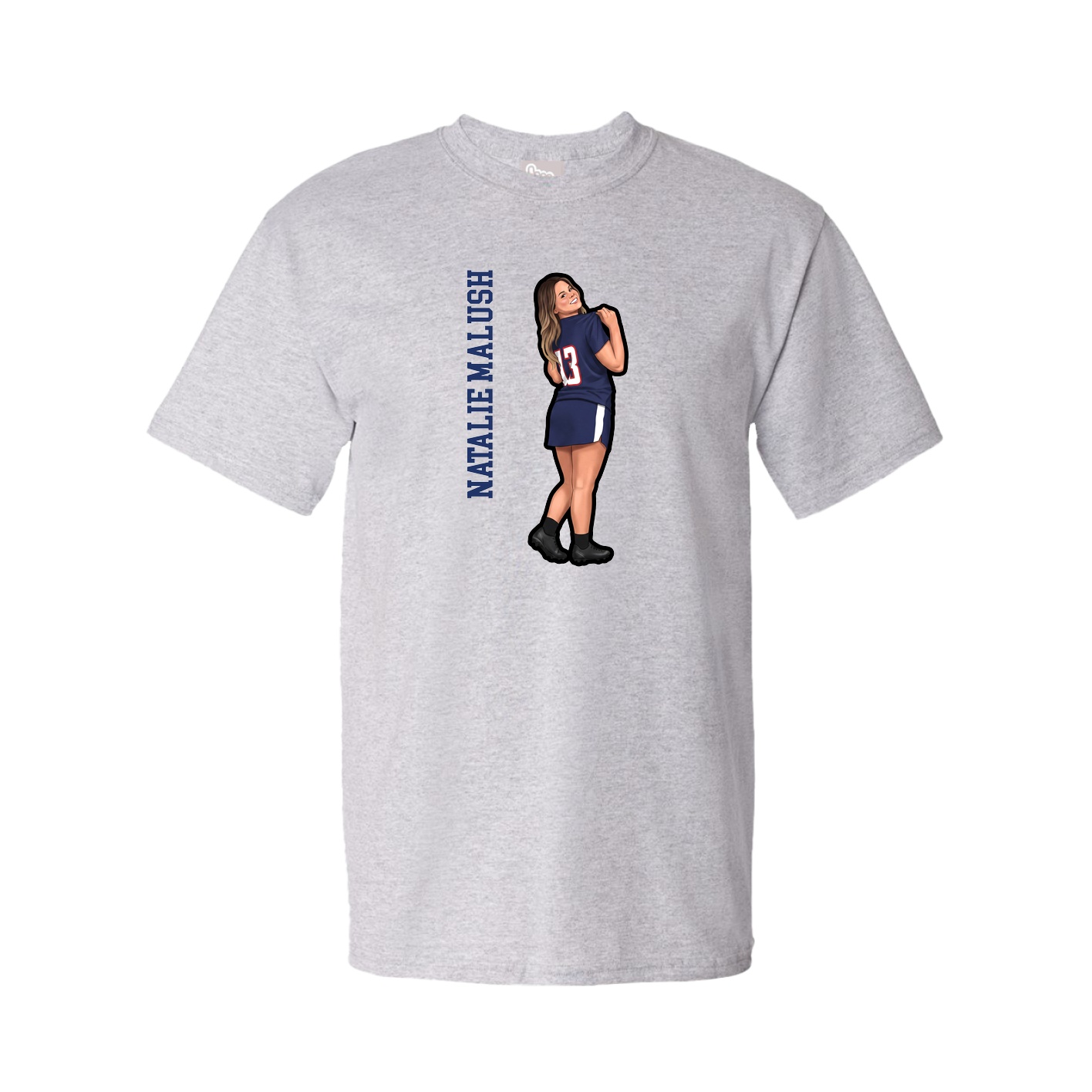 Youth Tee — Name Vertical in Grey
