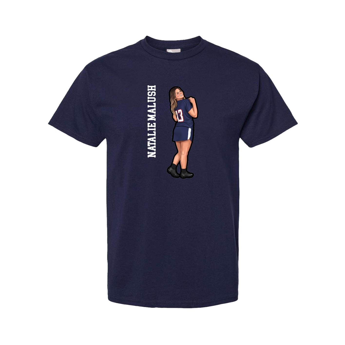 Youth Tee — Name Vertical in Navy