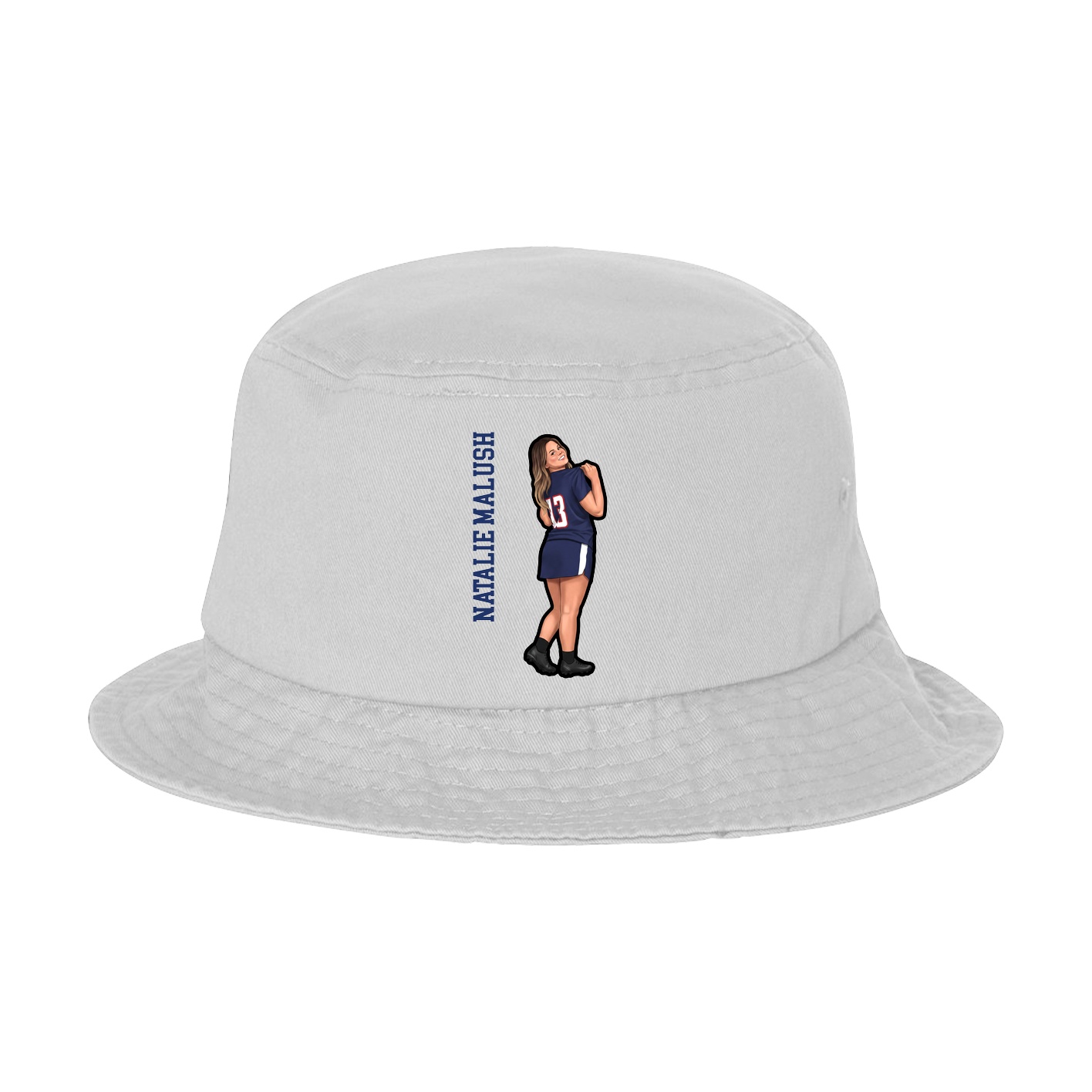 Bucket Cap — Name Vertical in White