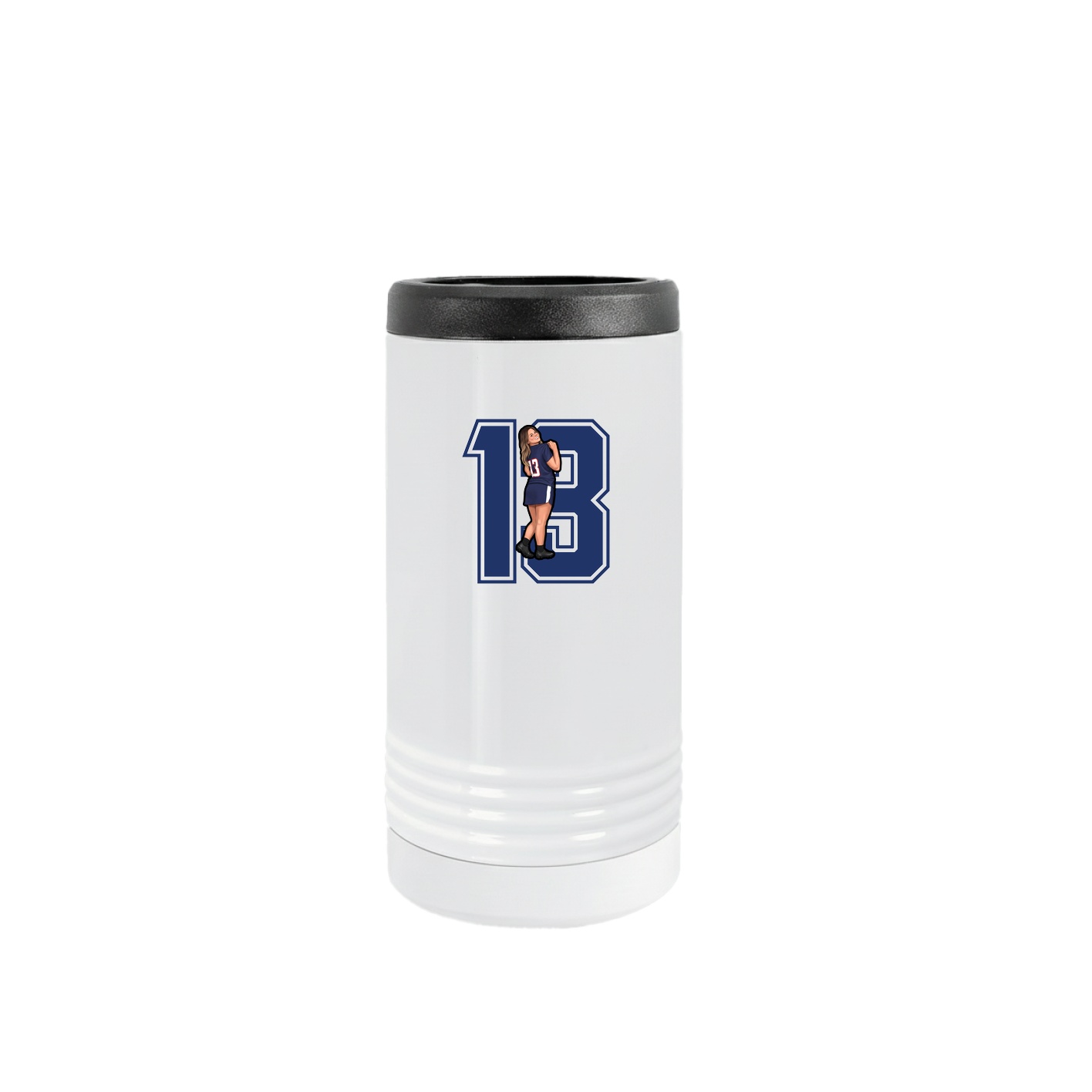 Slim Beverage Holder — Number in White