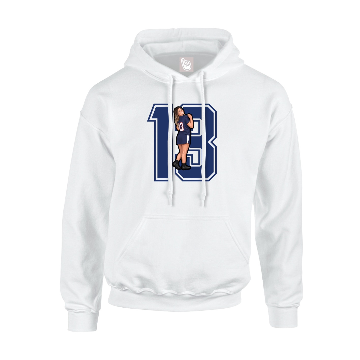 Hoodie — Number in White