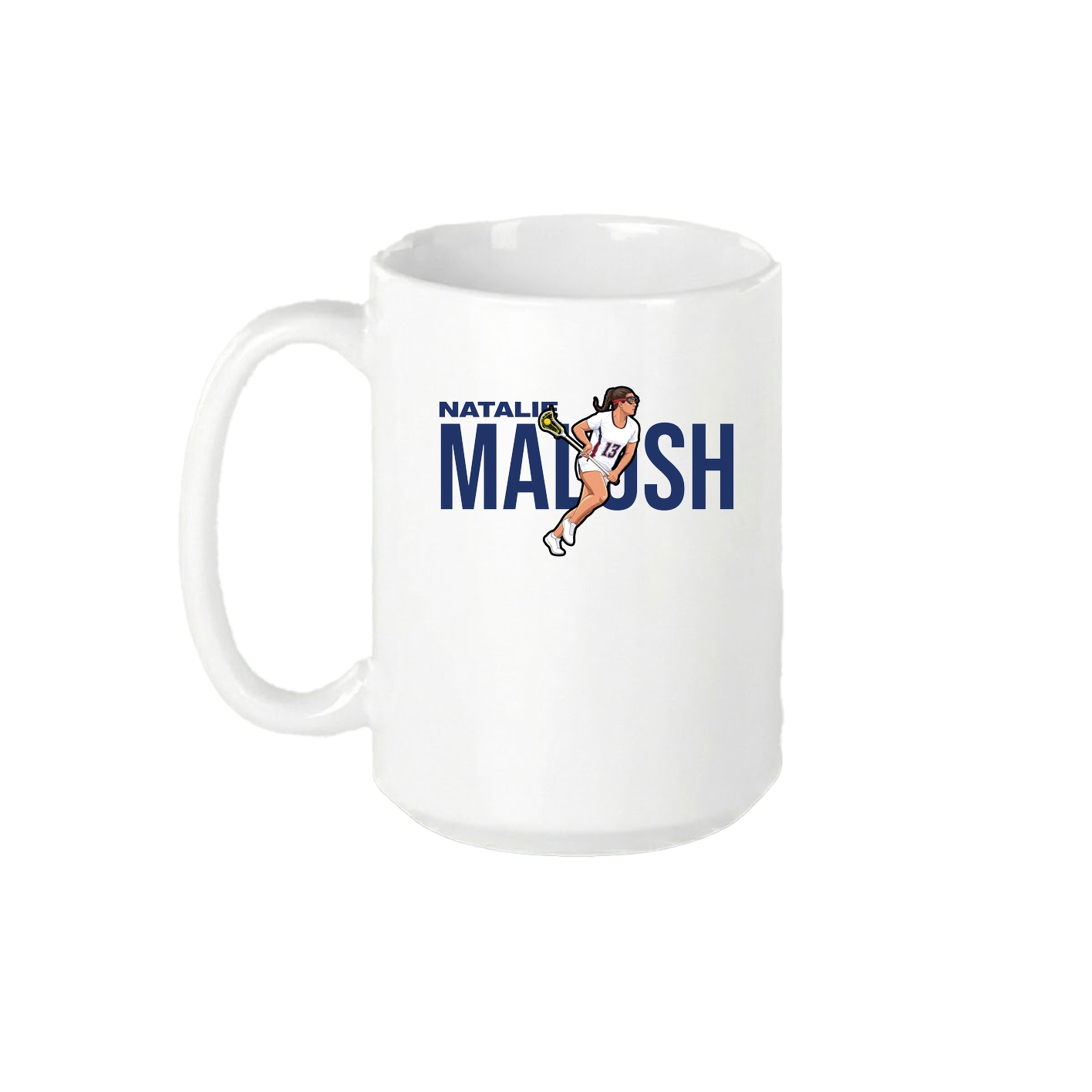 15oz Coffee Mug — Player Name in White
