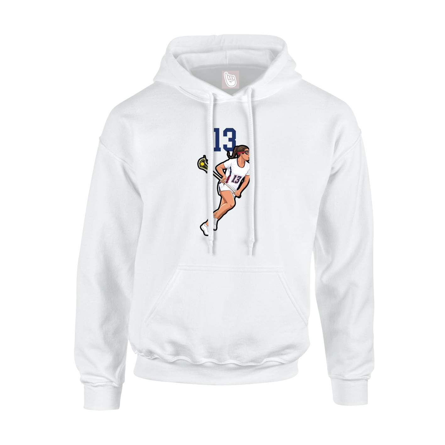 Youth Hoodie — Number Top in White