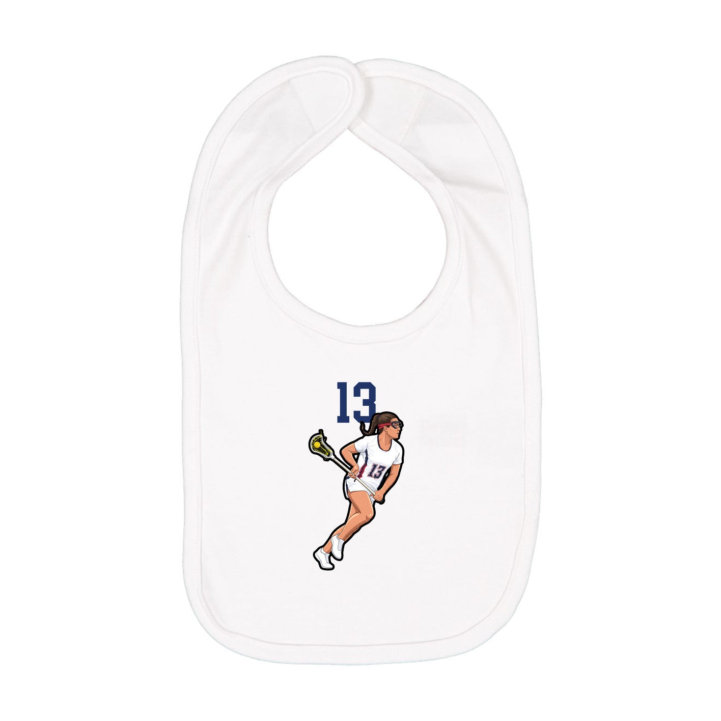 Infant Bib — Number Top in White
