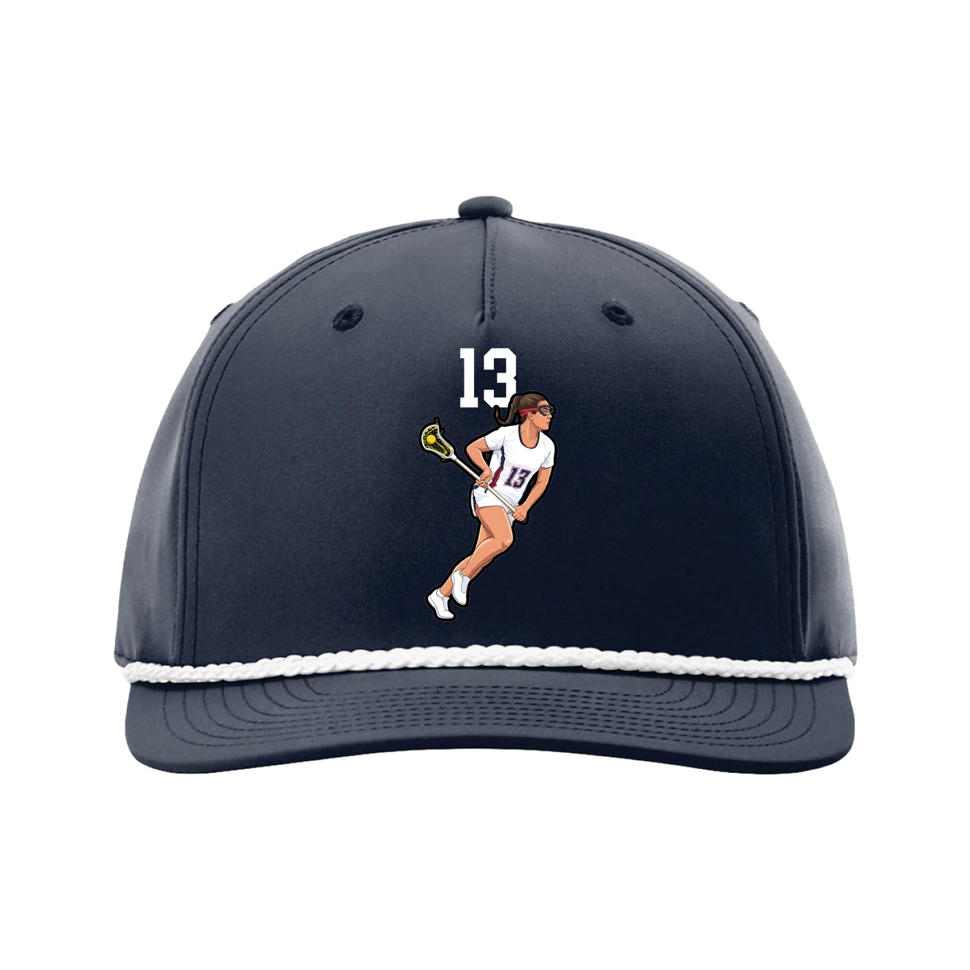 Five-Panel Classic Rope Cap — Number Top in Navy