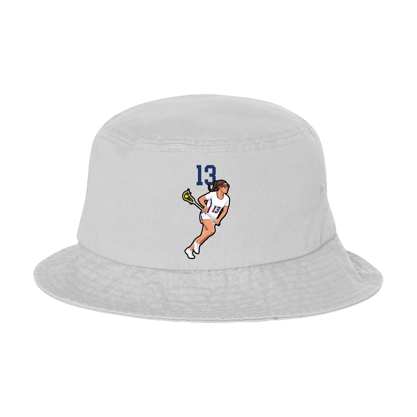 Bucket Cap — Number Top in White