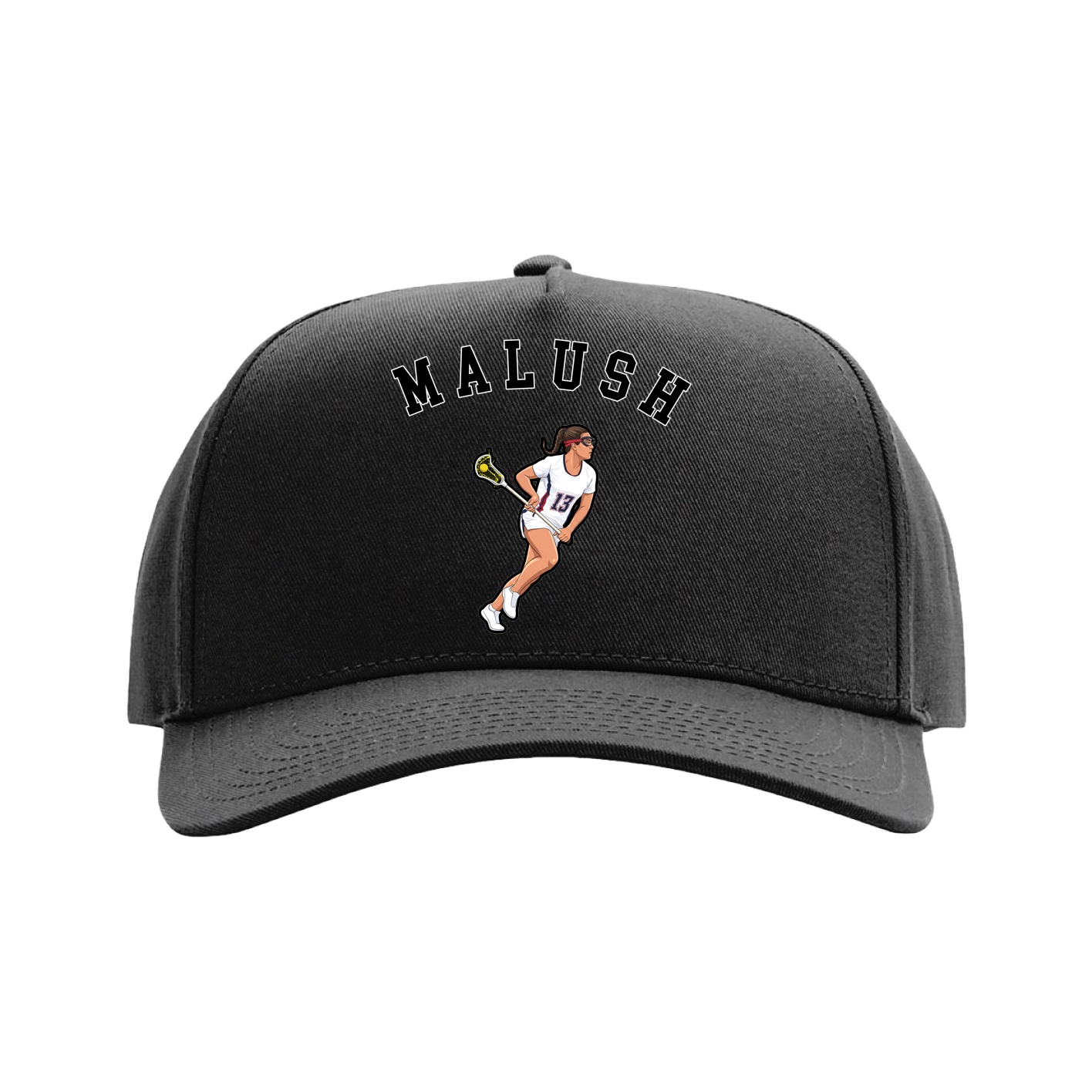 Full Fabric Five-Panel Champ Cap — Shirsey Arch in Black