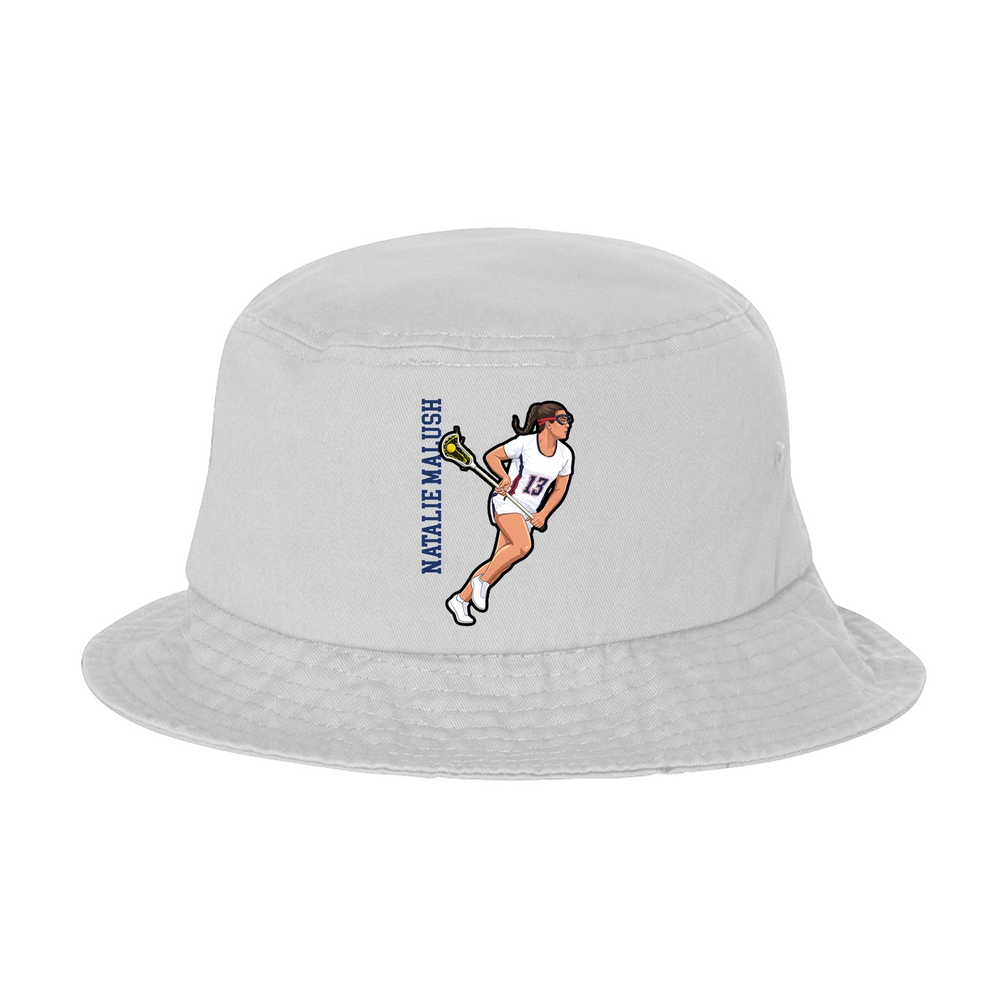 Bucket Cap — Name Vertical in White